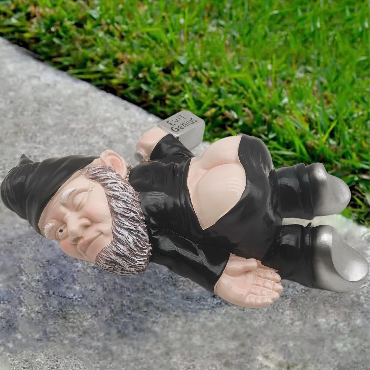MINICAR Black Gnomes Statues Outdoor Decorations, Funny