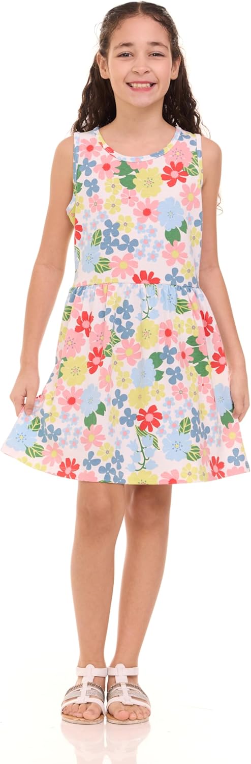 Pink Angel 3-Pack Girls' Dresses, Kids Casual Fit and Flare Sleeveless Summer Dress & School Outfit, 100% Cotton - Image 2