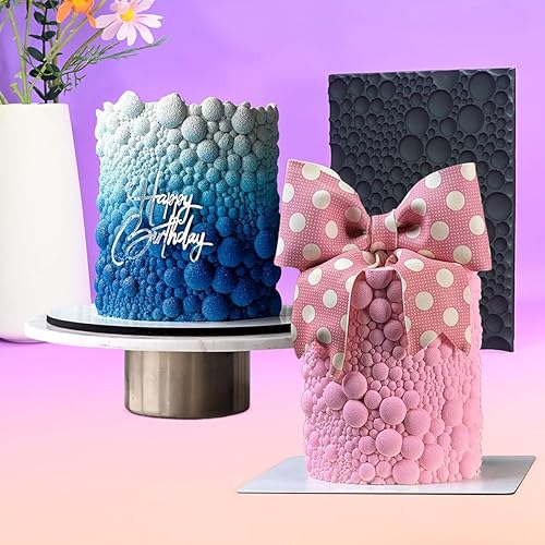 Miniatura 4 de mostsom Molde de silicona para pastel de encaje para fondant y chocolate, decoración de burbujas redondas en relieve, herramientas de horneado