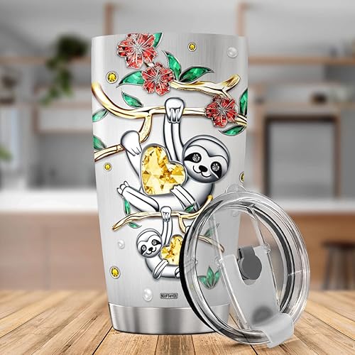 Miniatura 3 de Vaso de café personalizado, taza de viaje de perezoso con tapa, estilo de joyería, nombre personalizado, regalos de cumpleaños para niñas, taza