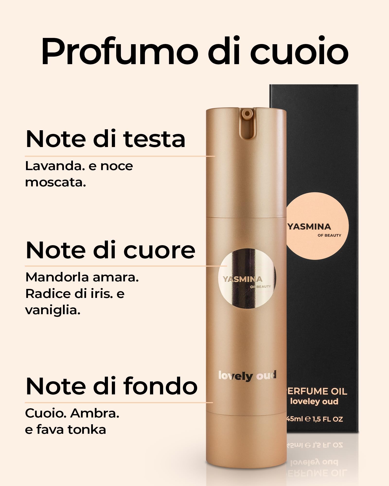 Olio Profumato Lovely Oud - Profumo da donna - Fragranza orientale intensa ed elegante - 100% senza alcool - Oli essenziali nutrienti