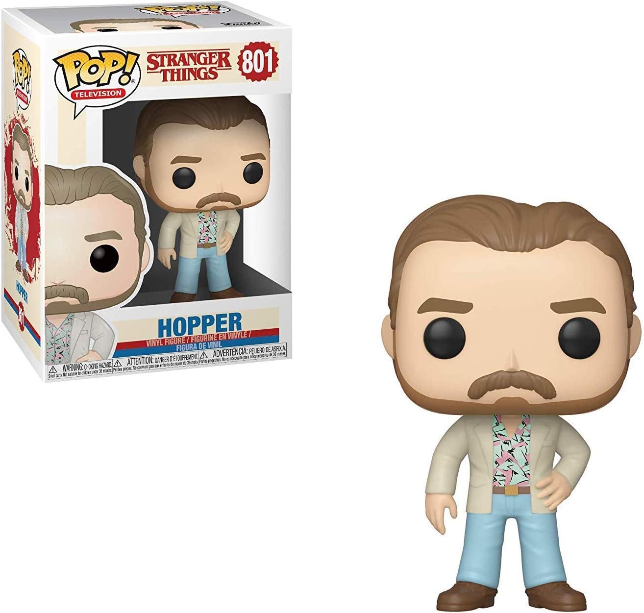 POP Funko Stranger Things - Jim Hopper (Date Night) Vinyl Figure (Bundled with Compatible Box Protector Case), Multicolor, 3.75 Inches