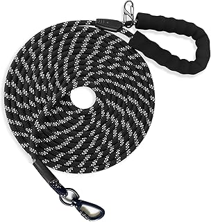 Longe pour Chien - 10M 20M Laisse Chien avec Clip Carabiner et Poignée Rembourrée Longe, Laisse Réfléchissante pour Chiens de Petites à Grandes Taille (10M)
