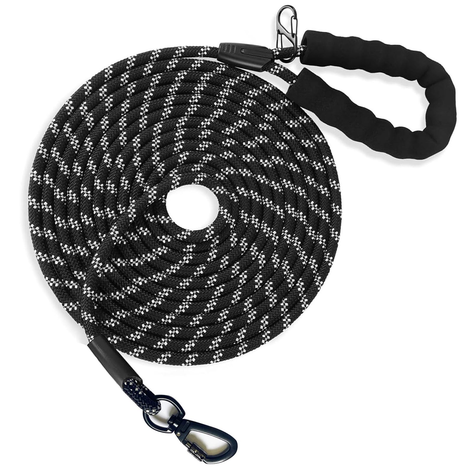 dog Training Leash with Carabiner and Padded Handle, Reflective Durable 10M-20M Long Return System for Small Medium, and Large Dogs
