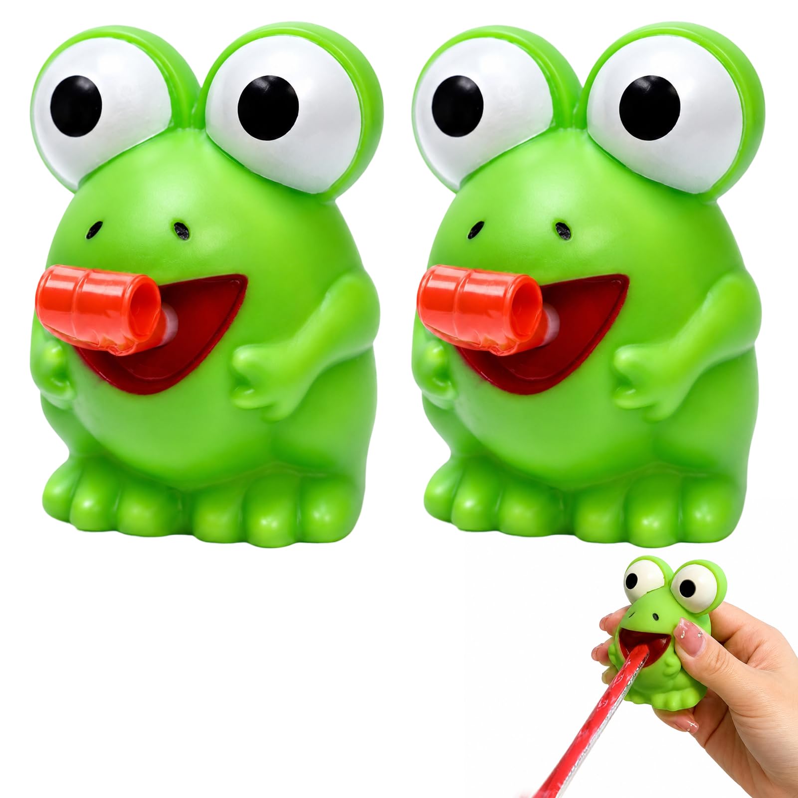 Frog Fidget Toy Set, Attention Autism Sensory Toys for Stress Relief, 2-Piece Pop Up Squeeze Toys for Adults with Anxiety, Office Desk & Autism Therapy, 7x5.5cm