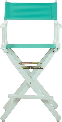 Miniatura 6 de Casual Home - Silla de director de 24.0 in, marco blanco con lienzo verde azulado, altura de mostrador