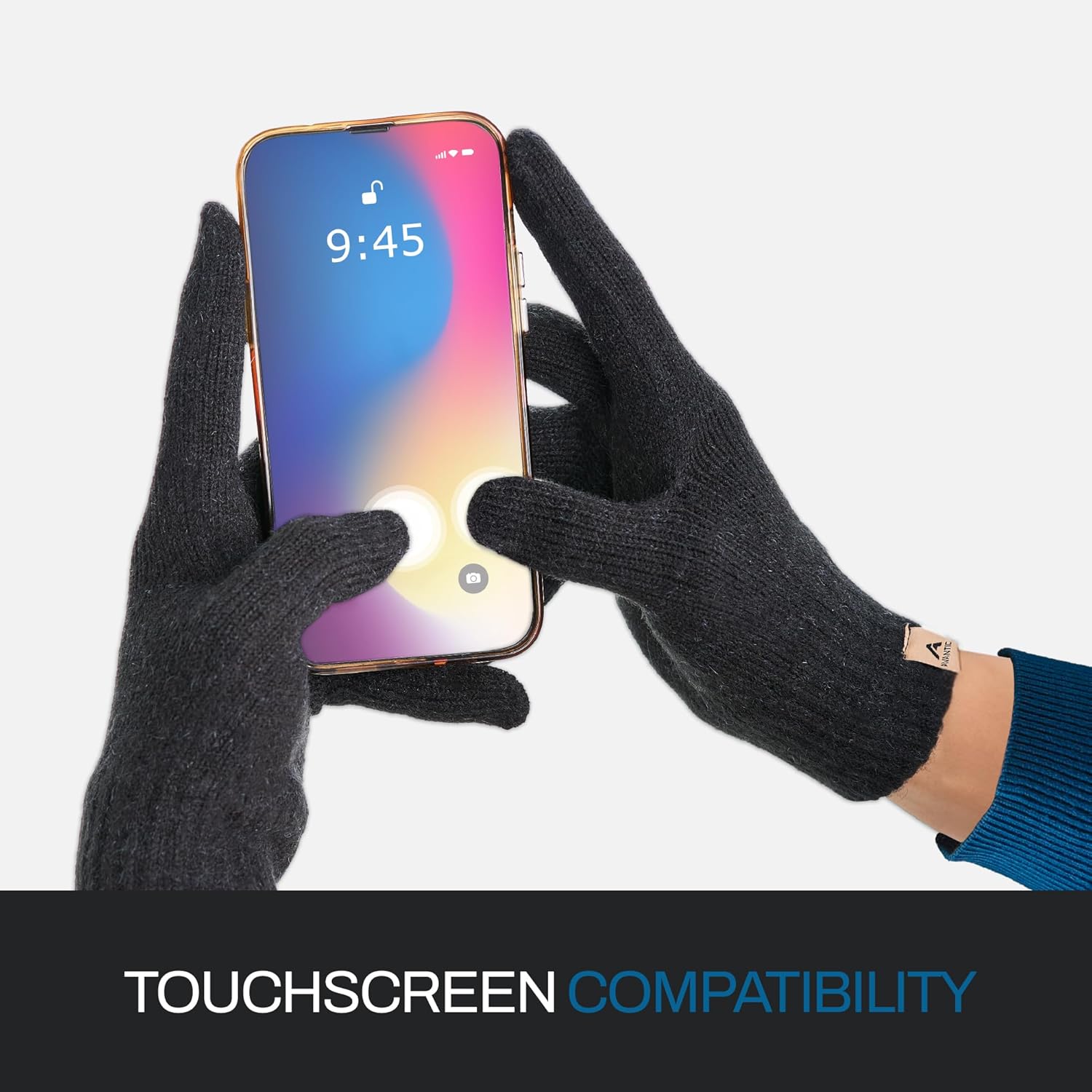 Avantic Alpaca Wool Gloves for Men & Women for Ski & Cold Weather, Touchscreen Fingers, Thermal Warm Knit Glove, Light & Soft