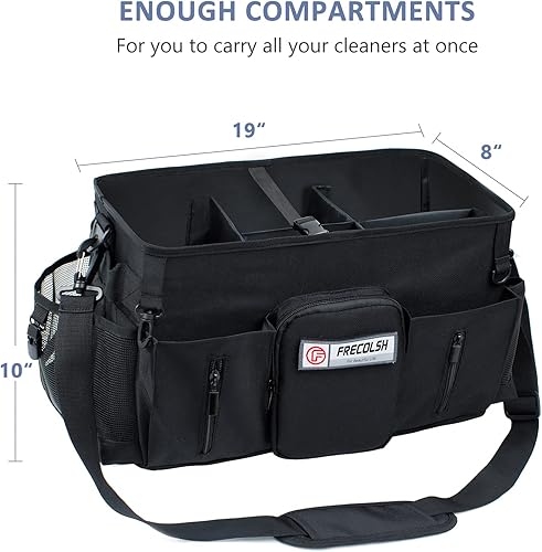Miniatura 5 de Organizador Grande de Suministros de Limpieza - Organizador de Caddy de Limpieza con Asas y Correa para el Hombro - Bolsas de Limpieza para