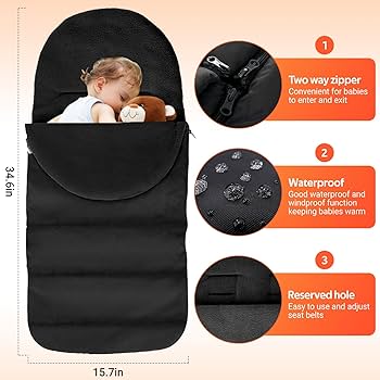 Baby Stroller Cosy Toes Liner Buggy Padded, Universal Baby Sleeping Bag Foot Protector, Windproof Warm Thick Cotton Pad Fits For Prams Pushchairs Prams Pushchairs Buggy,Black,42x90cm