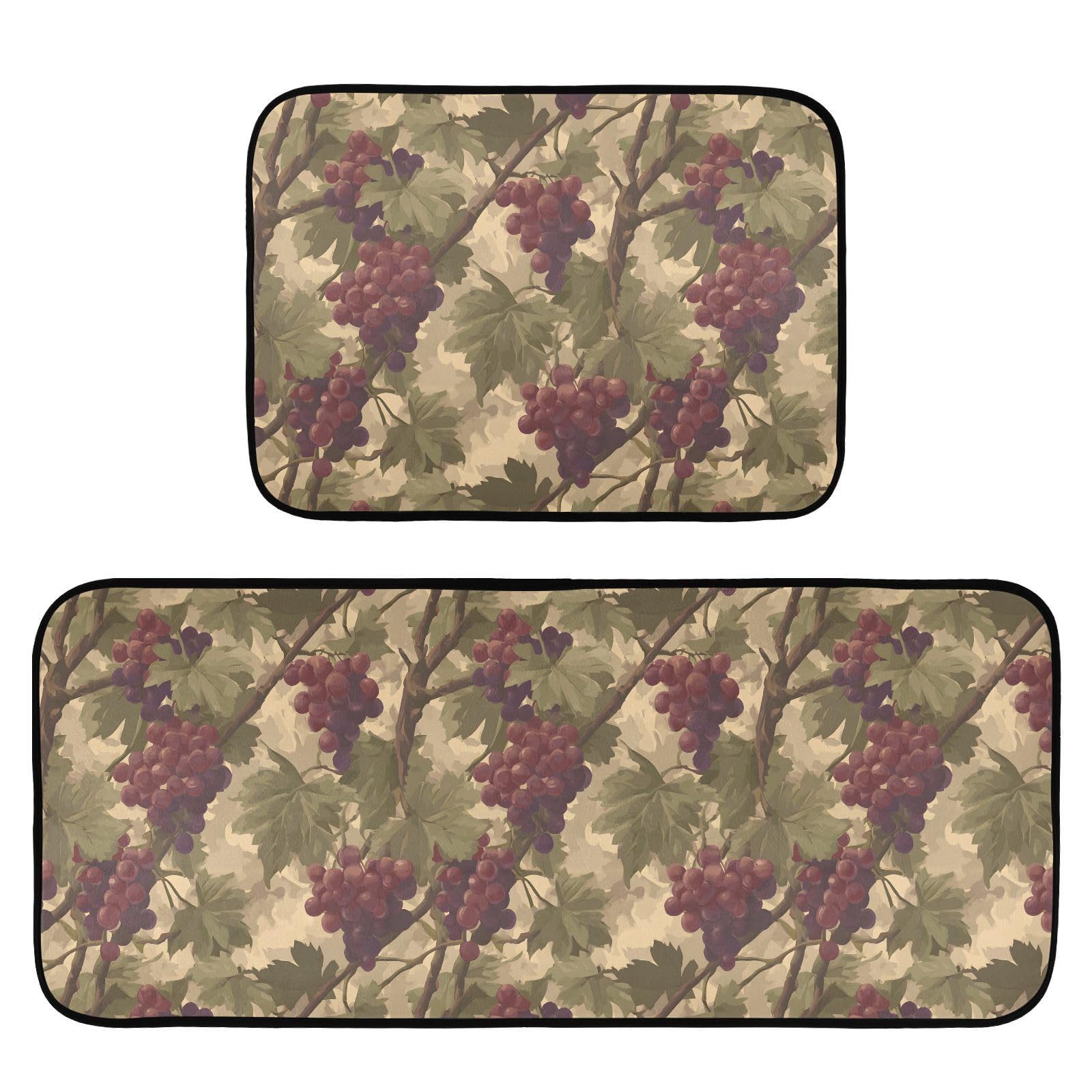 Tapis de cuisine antidérapants ALAZA anti-glisse : lot de 2 tapis rétro sécurisés