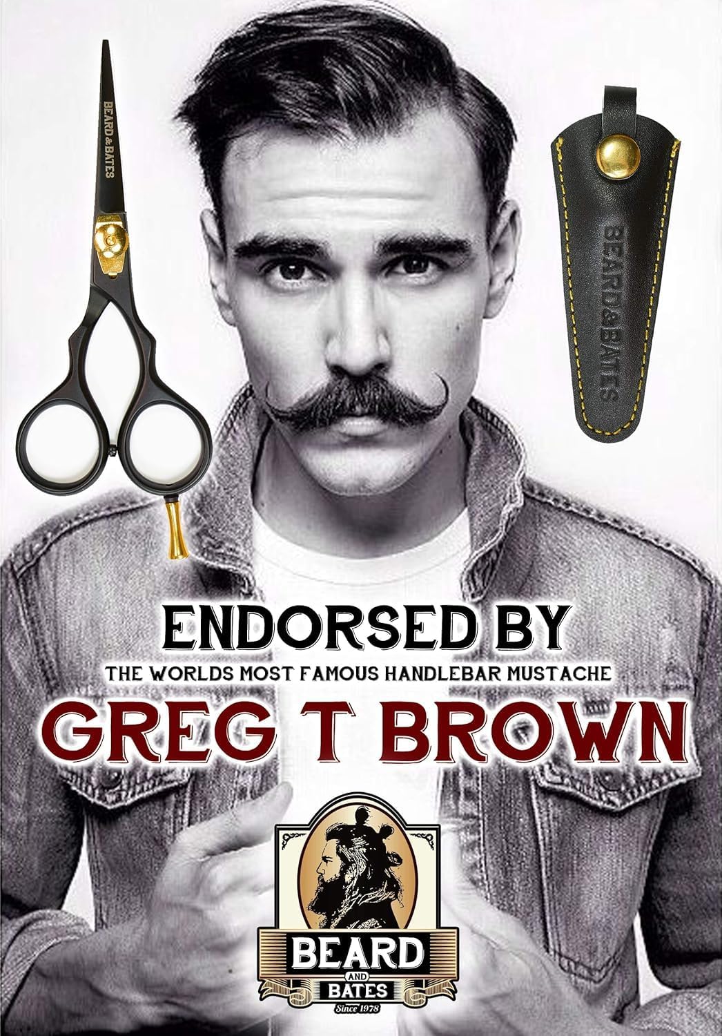 BEARD & BATES Factory Seconds Beard Tool Kit, Wooden Comb, Scissors, Brush, Deep Discount
