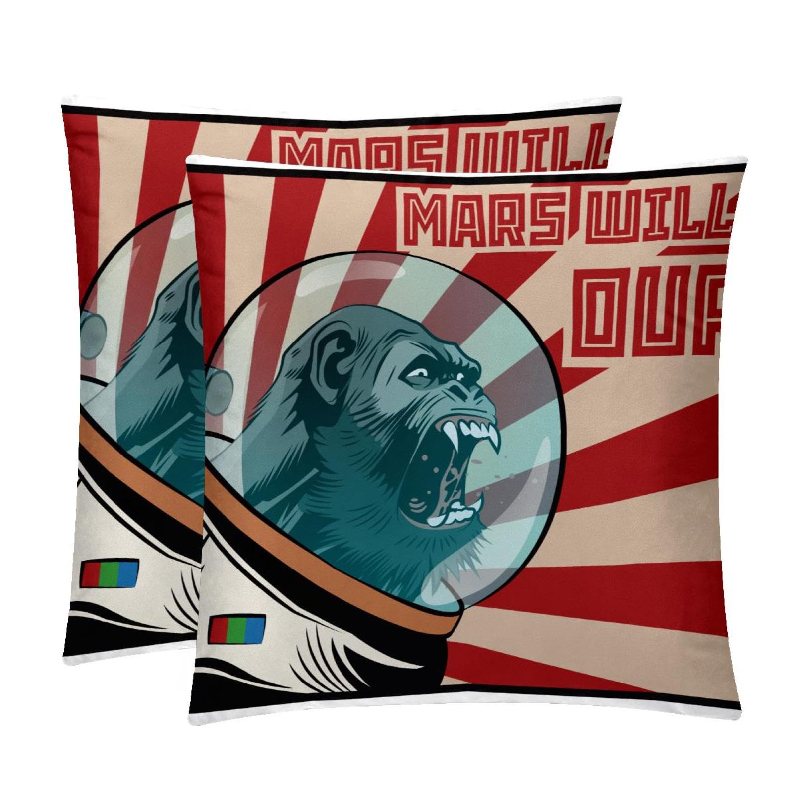 TDGKPZ Gorilla Throw Pillow Covers 2 Pack Pillowcases Soft Cozy Pillow Cases For Couch Bed Sofa 45x45cm