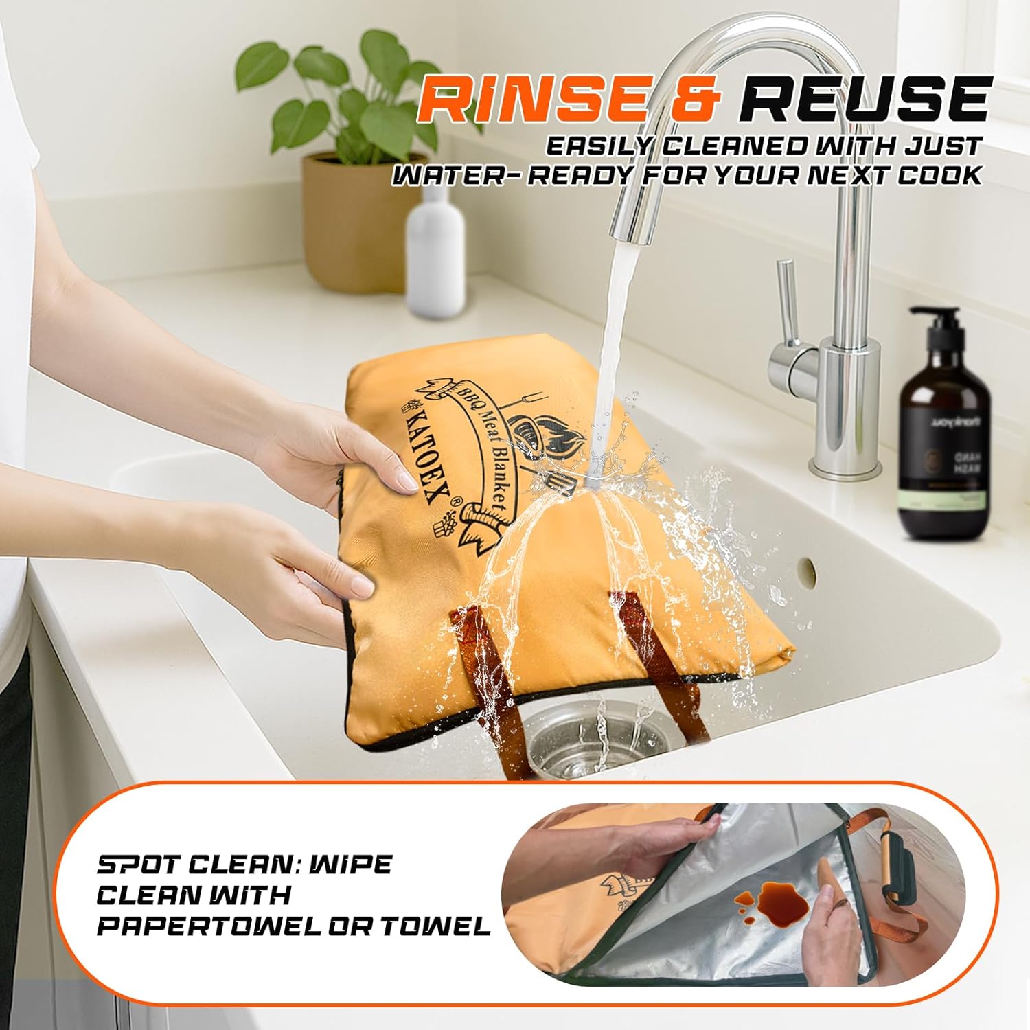 BBQ Blanket for Resting Meat Extra Large, 25in BBQ Meat Resting Blanket for Smoking, Grilling Meat Insulated Resting Bag with Wide Mouth for Large Brisket/Turkey - Image 5