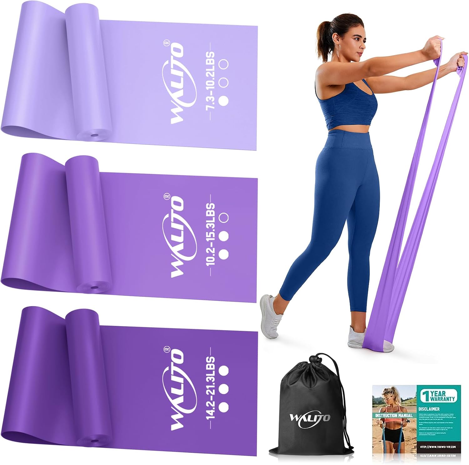 Resistance Bands for Working Out, Stretch Bands for Exercise, Yoga, Pilates