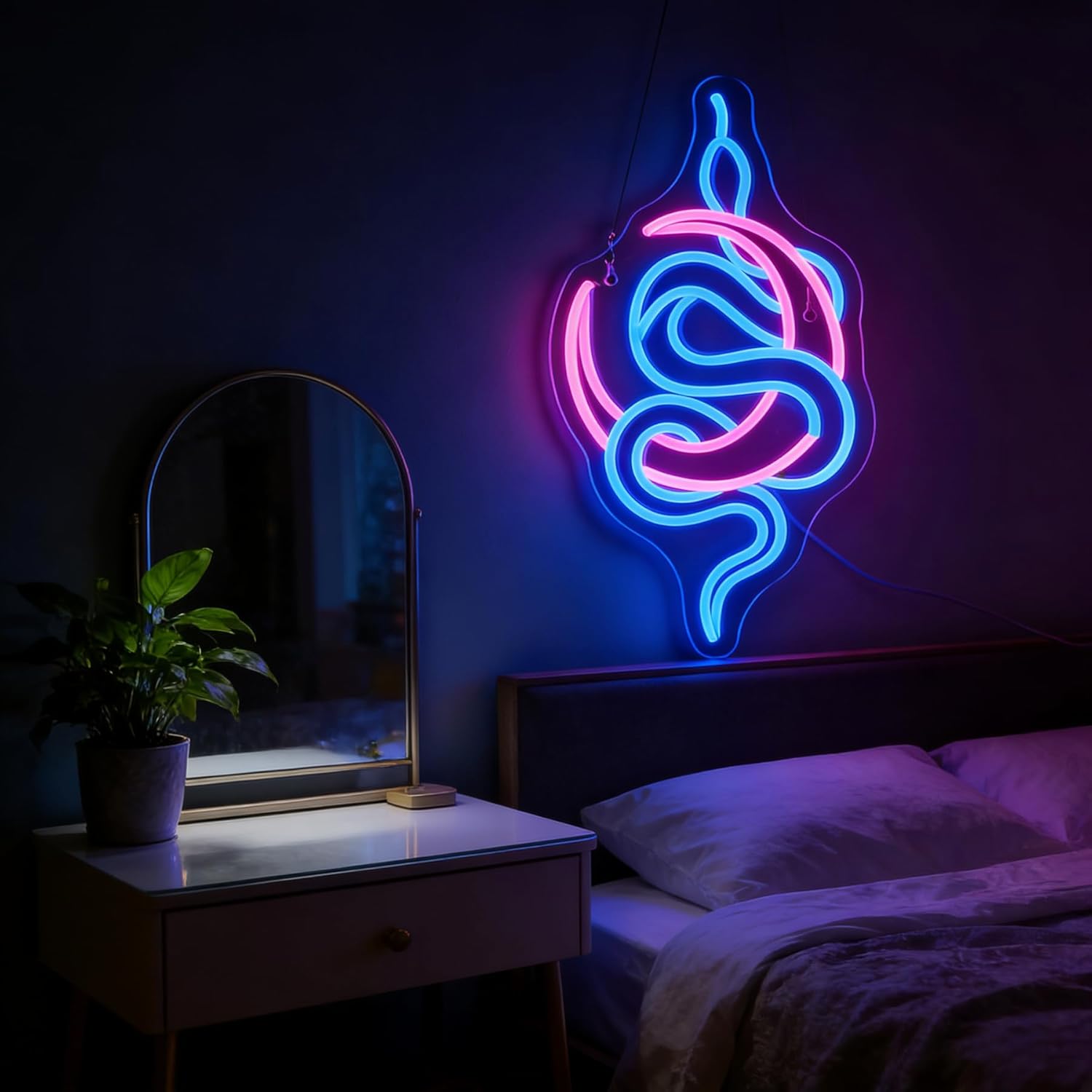 Snake Moon Neon Sign Led Neon Lights Neon Signs for Wall Decor Light Up Sign for Birthday Party Club Gift - Image 7