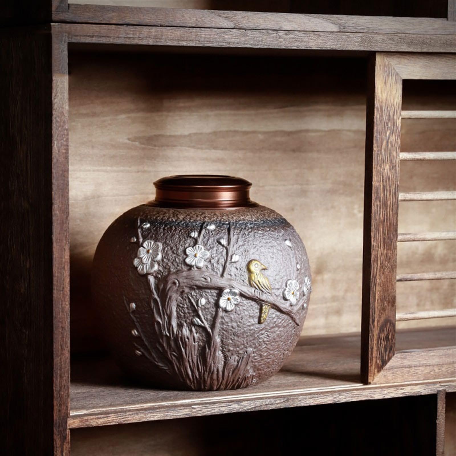 pojemniki na herbatę, kawę i cukier Vintage szorstki ceramiczny magazyn herbaty luzem Liściasty pojemnik na herbatę | Ceramiczny, dwuwarstwowy, szczelnie zamknięty słoik do przechowywania