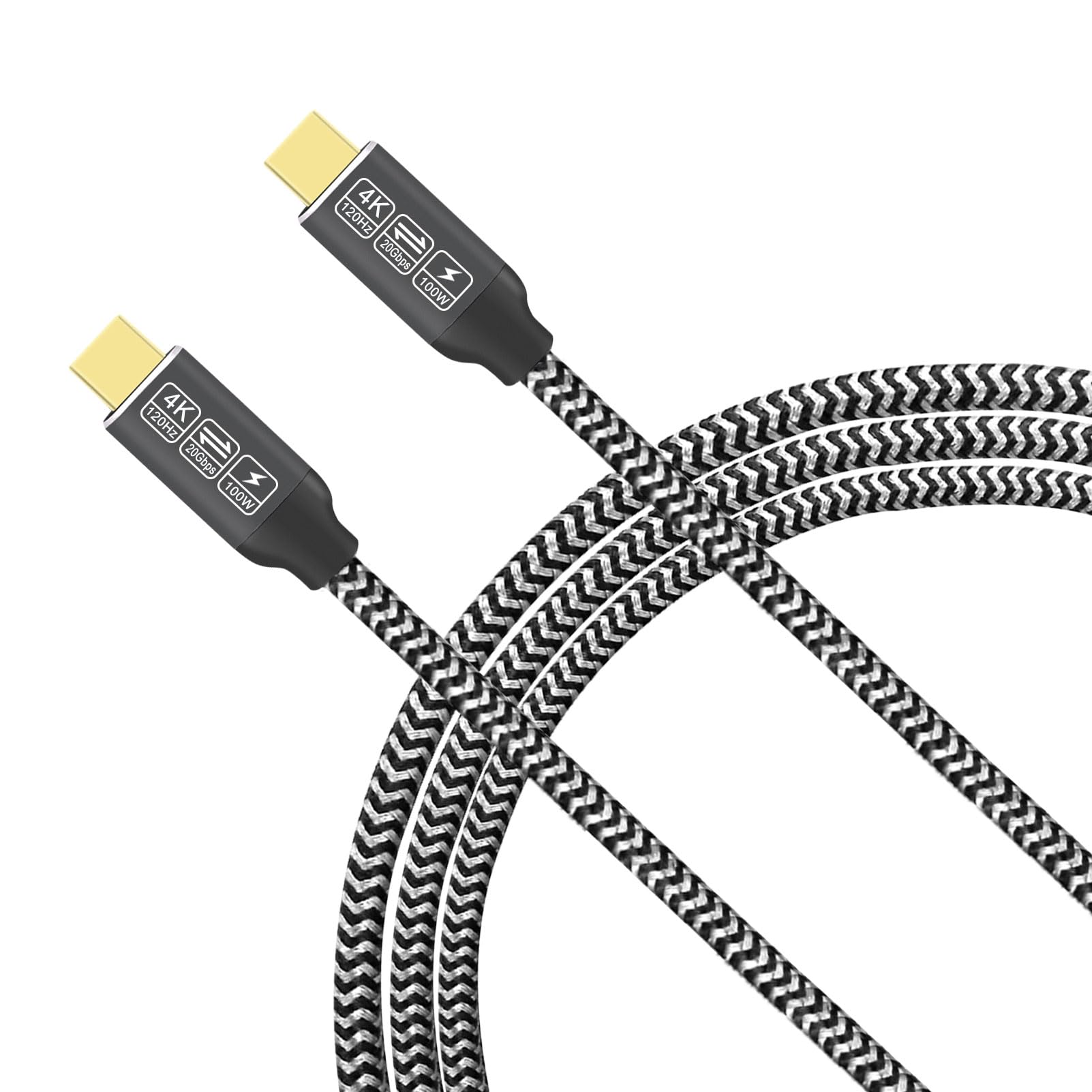 USB-C to USB-C Cable - Fast Charging Data and 4K 144Hz Video Transfer usb c data transfer cable usb c monitor cable thunderbolt 4 20gbps usb c cable for iPhone 15 MacBook, iPad Pro 2020 (5FT)