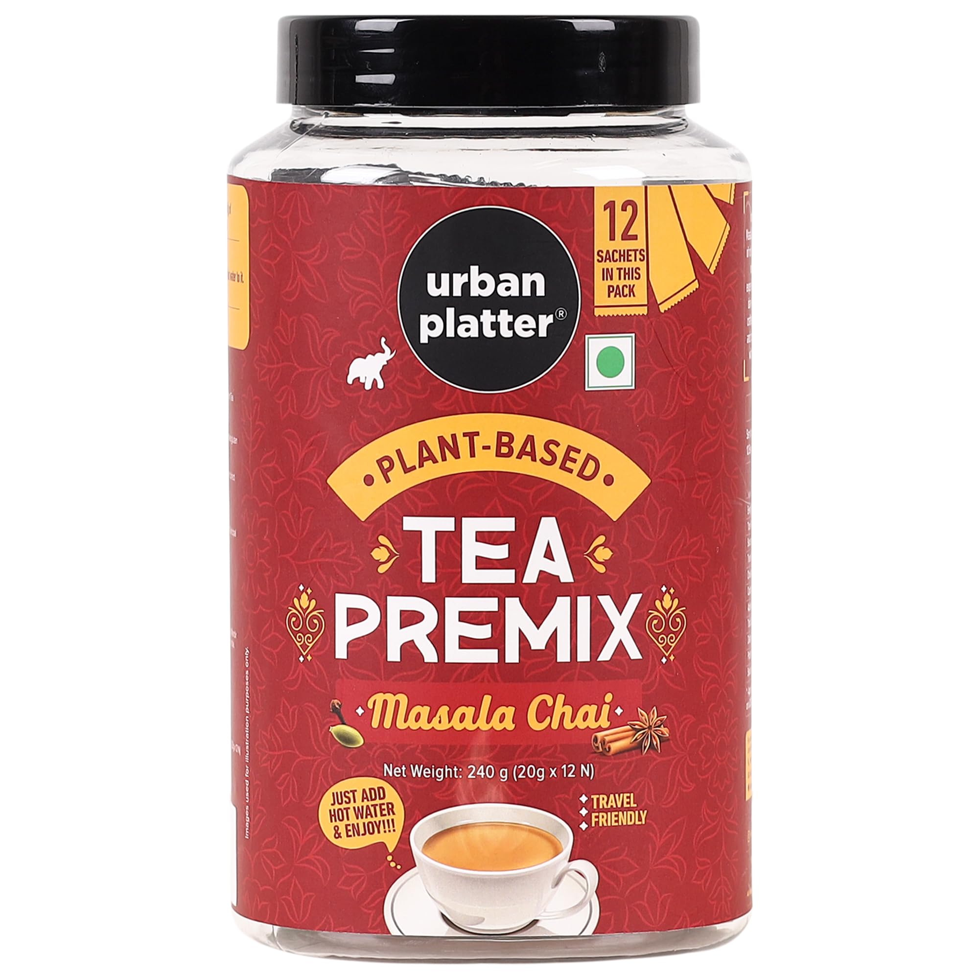 Urban Platter Tea Premix Sachets, Masala Chai, 240g / 8.4oz [Just Add Water, 12 Sachets, Dairy-Free Instant Tea] (B07S3MWY2L) Amazon Price History, Amazon Price Tracker