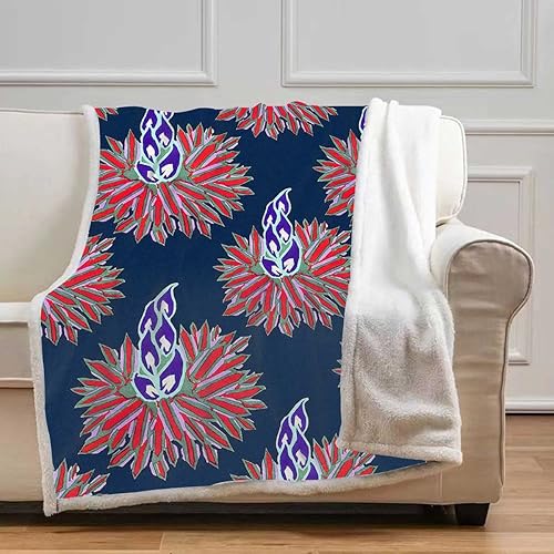 Miniatura 2 de Cobijas Calientes para Invierno - Manta térmica con patrón de flores estéticas modernas, mullidas, cálidas, acogedoras y gruesas para sofá, cama,