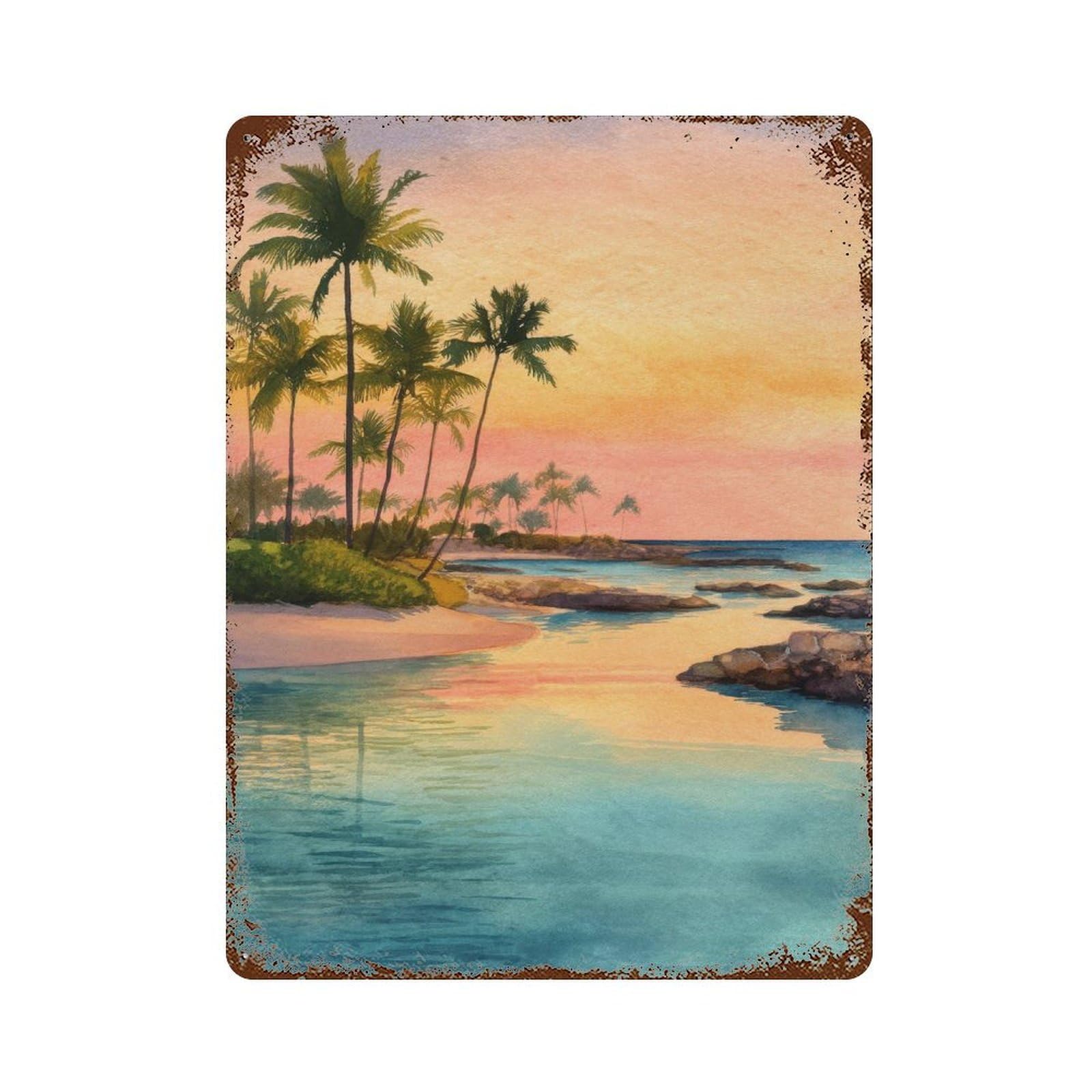 xiaoxiaoshen Ko Olina Hawaii Travel Lagoon Oahu Beach Wall Decor Art Metal Tin Poster Modern Home Decor Art Home Bar Shop Decorations Vintage Sign 40x30cm