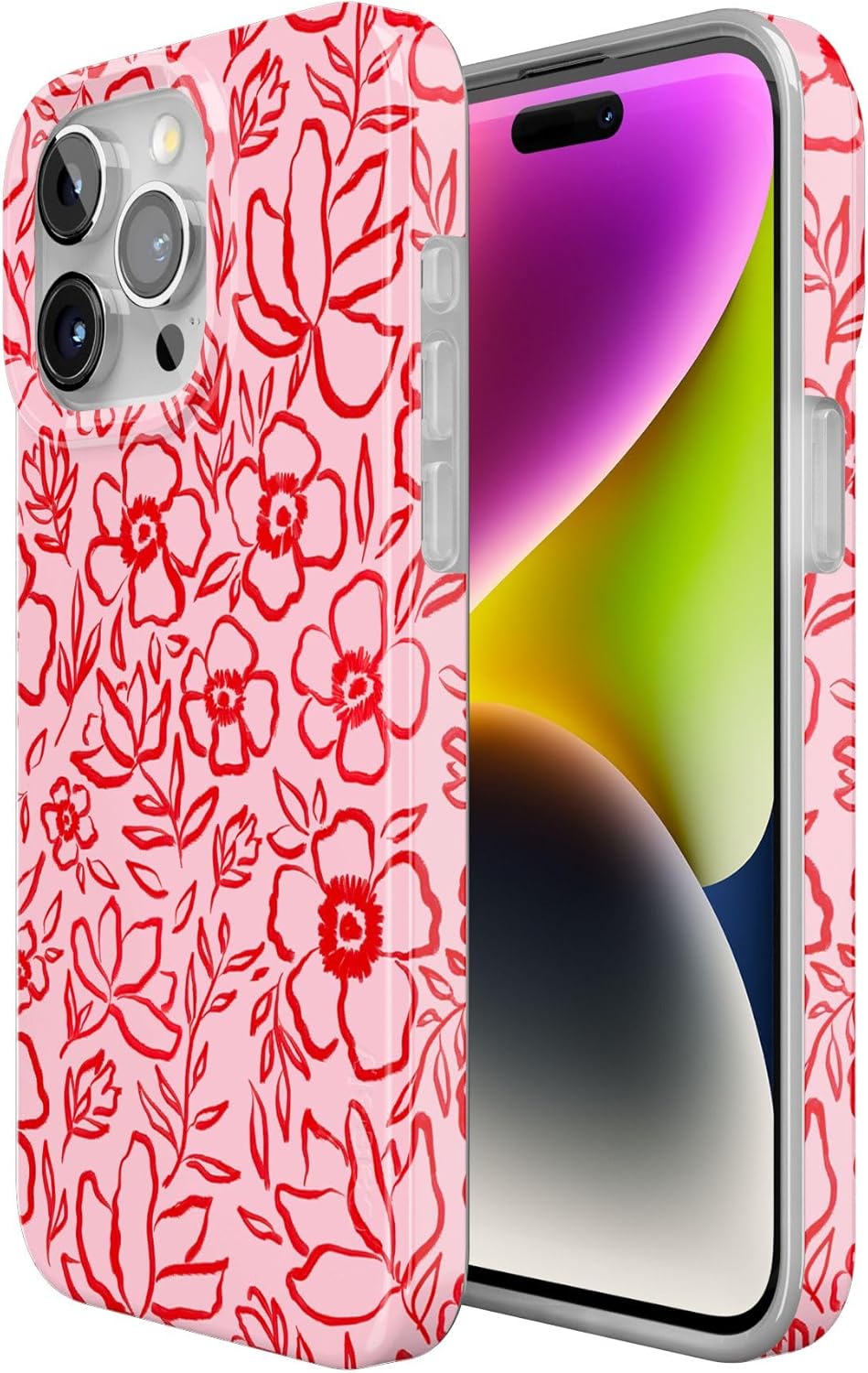 Casely iPhone 15 Pro Case | Blush Garden | Floral Doodle | Compatible with MagSafe | Classic Ultra Thin Design