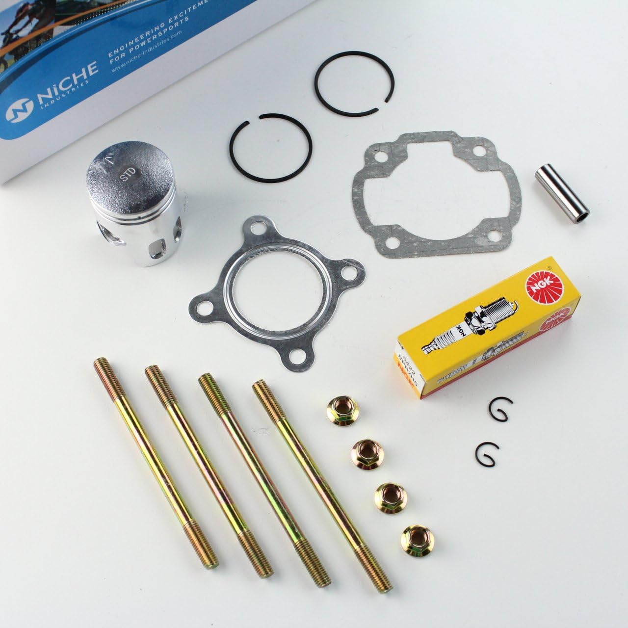 NICHE 50cc Engine Piston Cylinder Head Top End Kit for Arctic Cat Can-Am Polaris Yamaha Jog CY50 4DY-E1111-01 0450006