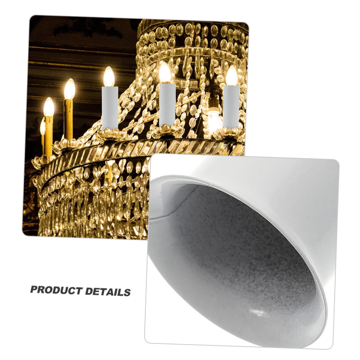 Homoyoyo 15 Piezas de Fundas para Portalámparas Colgantes de Metal Blanco Base Ancha, Estructura Resistente y Fácil Instalación para Lámparas de Cristal y Velas Hogar