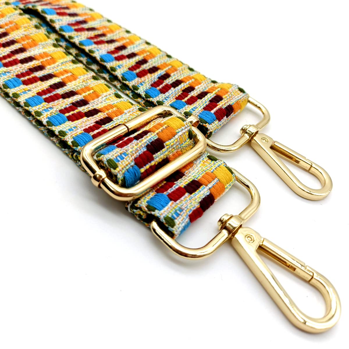 Correa de hombro ajustable amarilla, correas de bolsillo para cambiar, correa de bolsillo ancha con mosquetón dorado, bolso de 80-130 cm para mujer, bolsos de hombro, accesorios modernos para bolsos