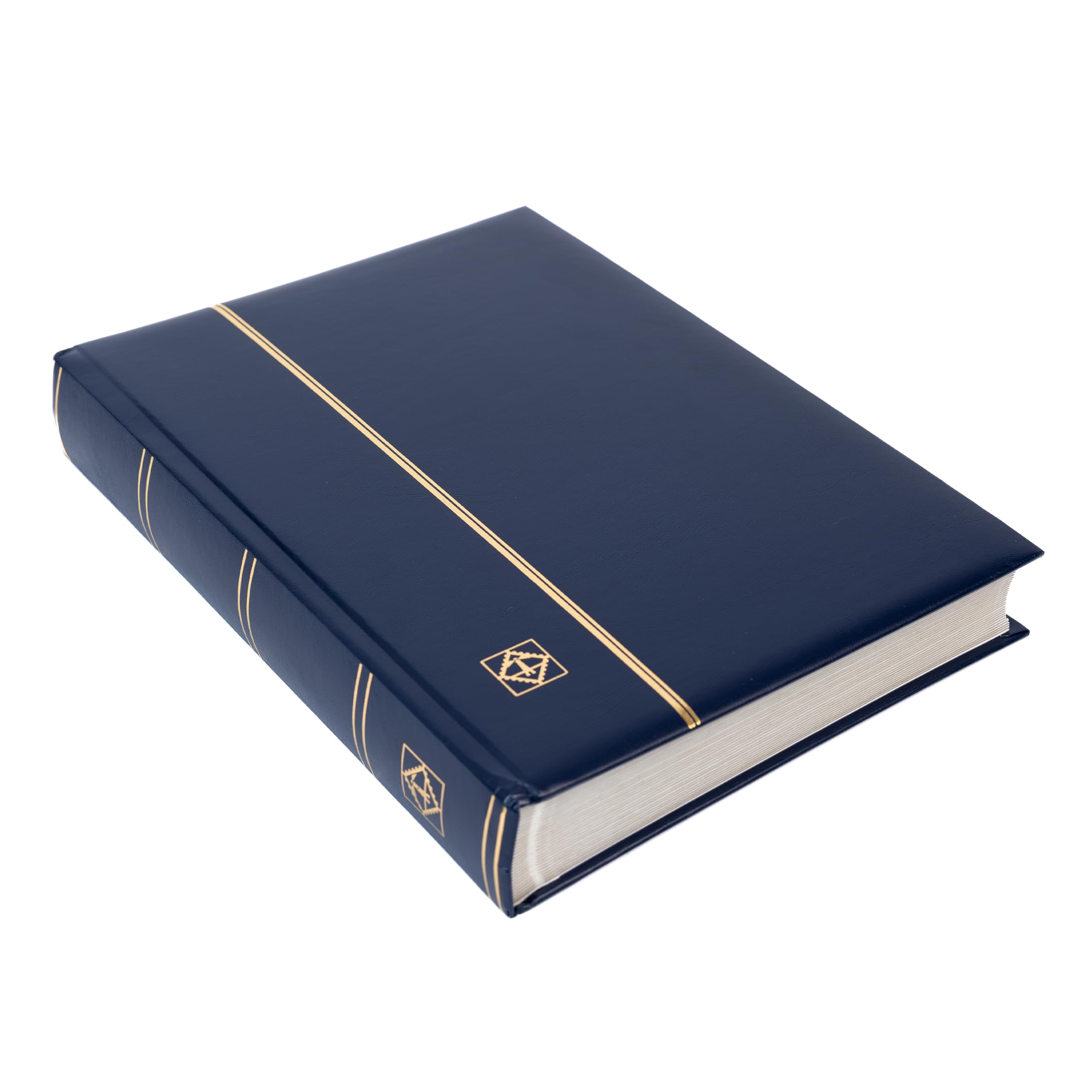 Leuchtturm 336541 Album de timbres Comfort - DIN A4, 64 pages, bande pergaminée, couverture ouatinée - bleu
