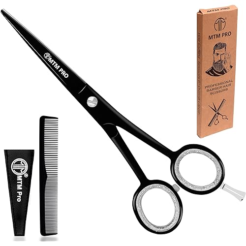 Professional Hair Cutting Scissors 6", Barber Scissors to Cut Hair, Hair Shears for Hair Cutting, Premium Stainless Steel Barber Shears for Men & Women, Kids, Adults, & Pets (Black, 6")