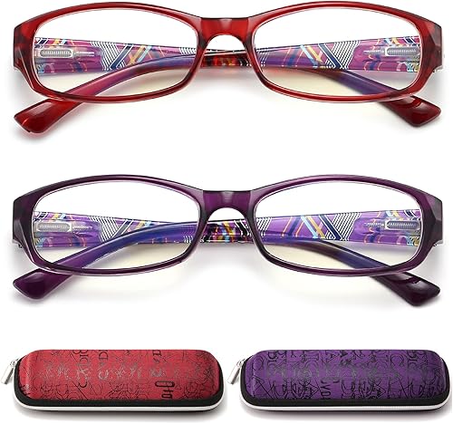 Miniatura 9 de Gafas de lectura para mujer y hombre, bloqueo de luz azul, 4 pares de lectores de computadora para mujer + 1.25 anteojos coloridos de calidad ligera