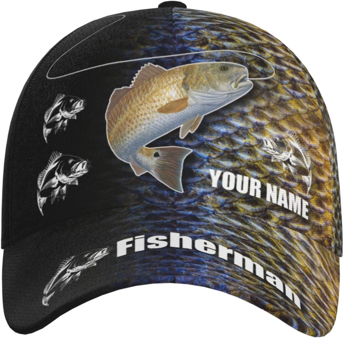 Fishing Hats Cap for Men Women Custom Text Personalized Adjustable Baseball Cap Dad Cap Fishing Hat