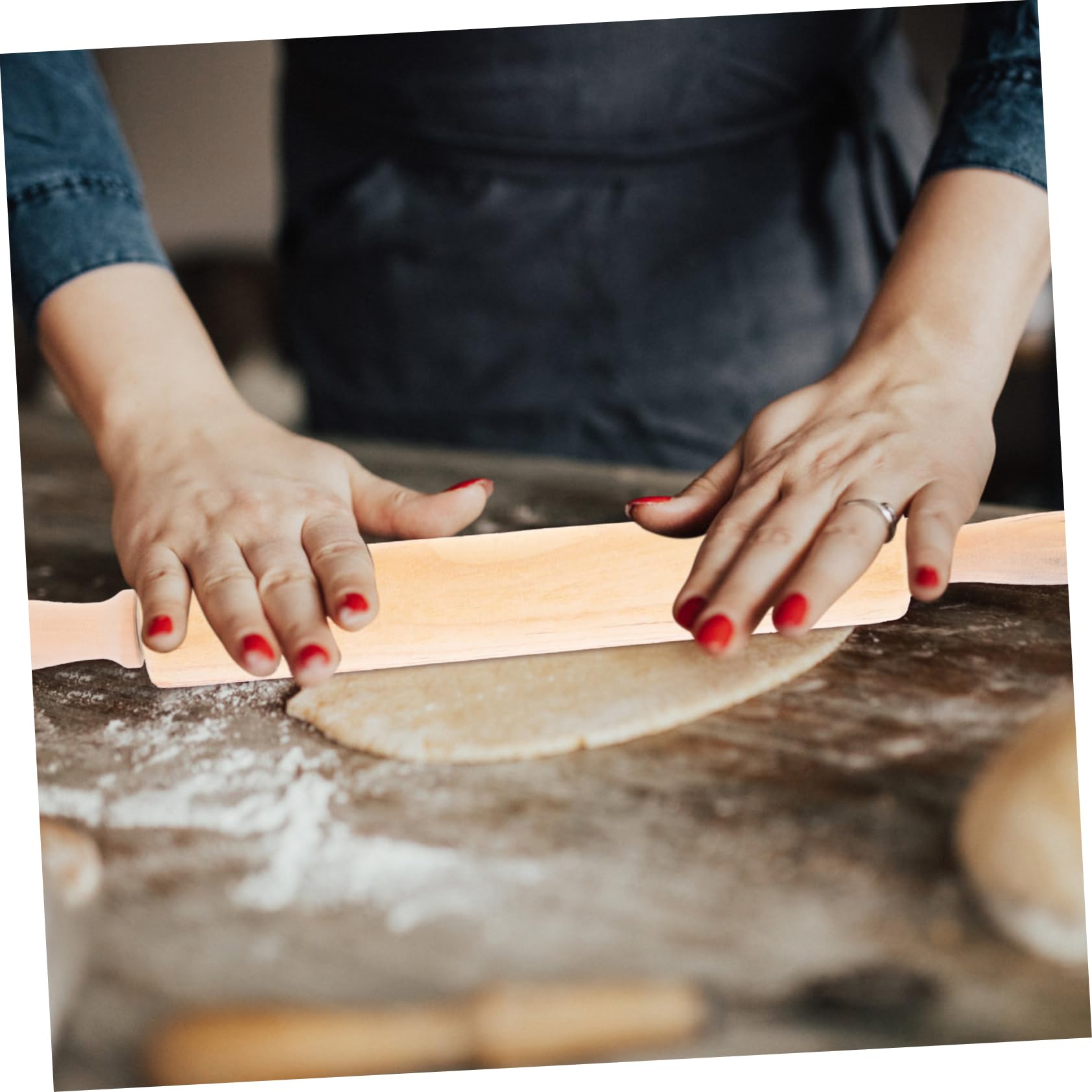 4stücke Holz Teigroller Aus Massivem Holz Langlebiger Antihaftbeschichteter Nudelholz Für Backen Von Brot Dumplings Und Keksen Einfach Zu Reinigen Handhaben