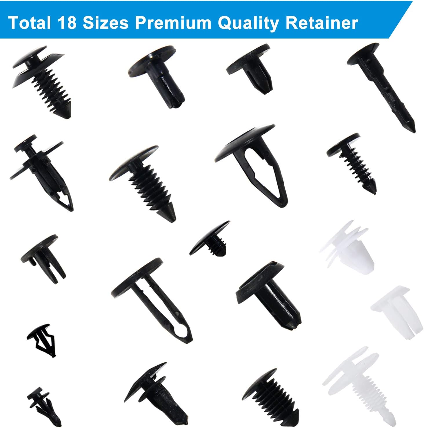 RUCKAE 500 Pcs Car Retainer Clips & Plastic Fasteners Kit,With Push Retainer Clips,Fastener Remover,Auto Trim Removal Tool for car, Compatible with GM Ford Toyota Honda Chrysler