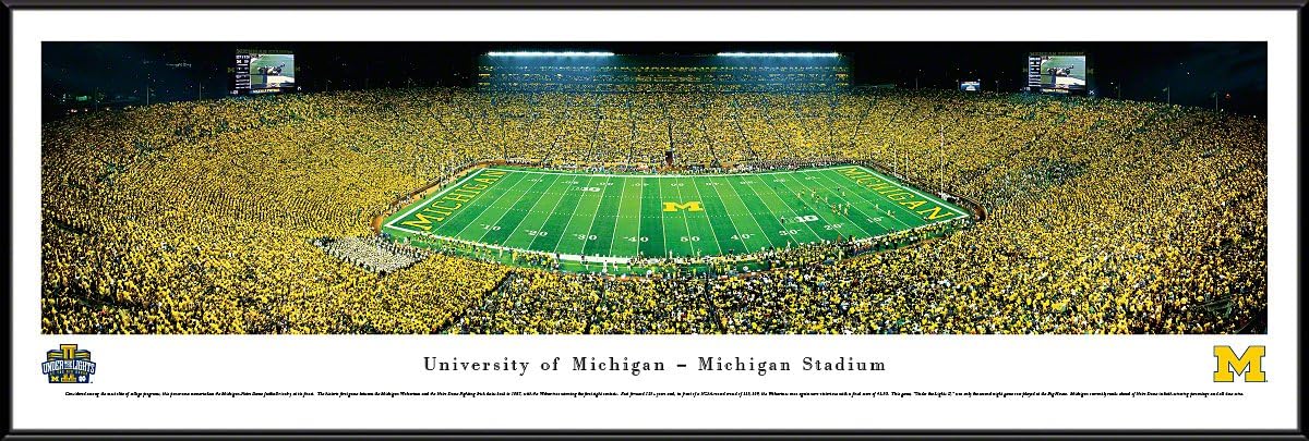 Michigan Football, Under The Lights II - Panoramic Posters and Framed Pictures by Blakeway Panoramas
