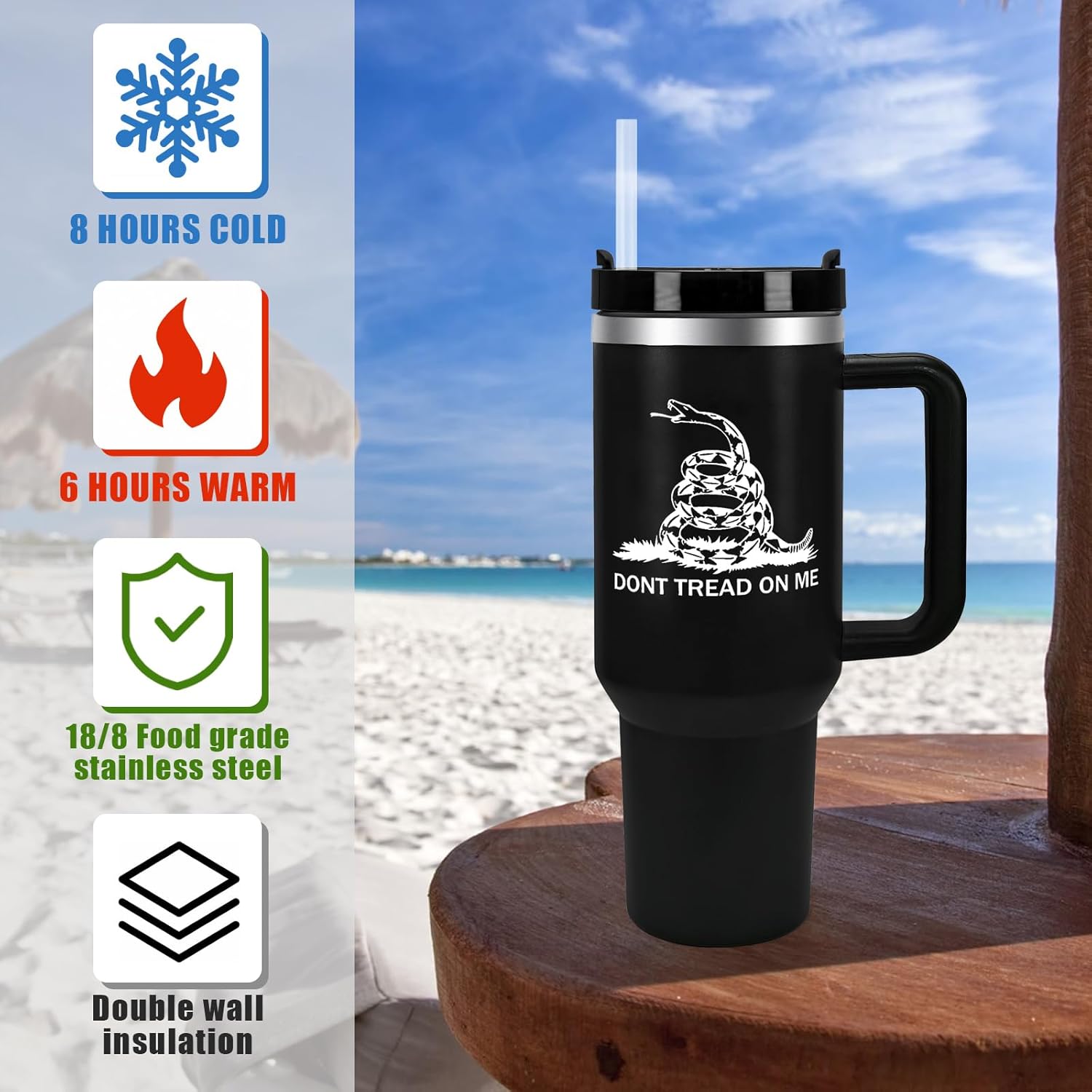 40 oz Tumbler with Handle and Straw,Gifts for Dad from Daughter, Son, Kids,Vacuum Insulated Stainless Steel Double Wall Travel Coffee Mug with 2 Lids Father Gift Ideas,Father's Day Gift - Image 3