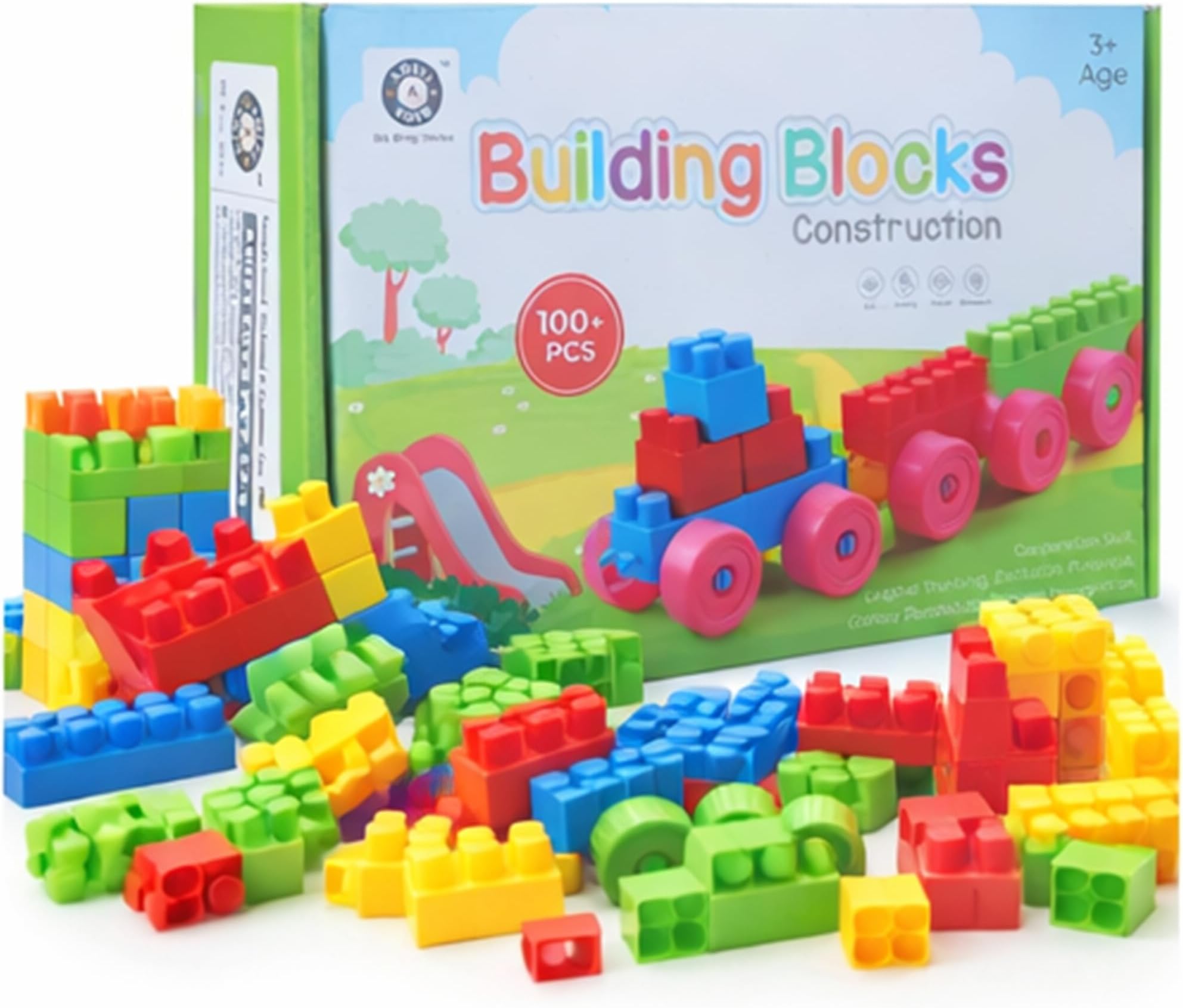 FRATELLI Building Blocks for Kids - Certified European Saftey Standards (100+PCS Small Blocks Bag Packing, Best Gift Toy, Block Game for Kids,Boys,Children) Yellow
