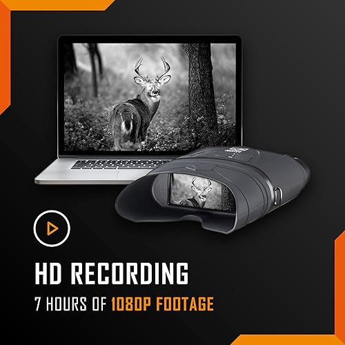 Miniatura 6 de Gafas de visión nocturna Nightfox Corsac 2, prismáticos de visión nocturna infrarroja para adultos, sensor HD de luz ultra baja, aumento 4X,