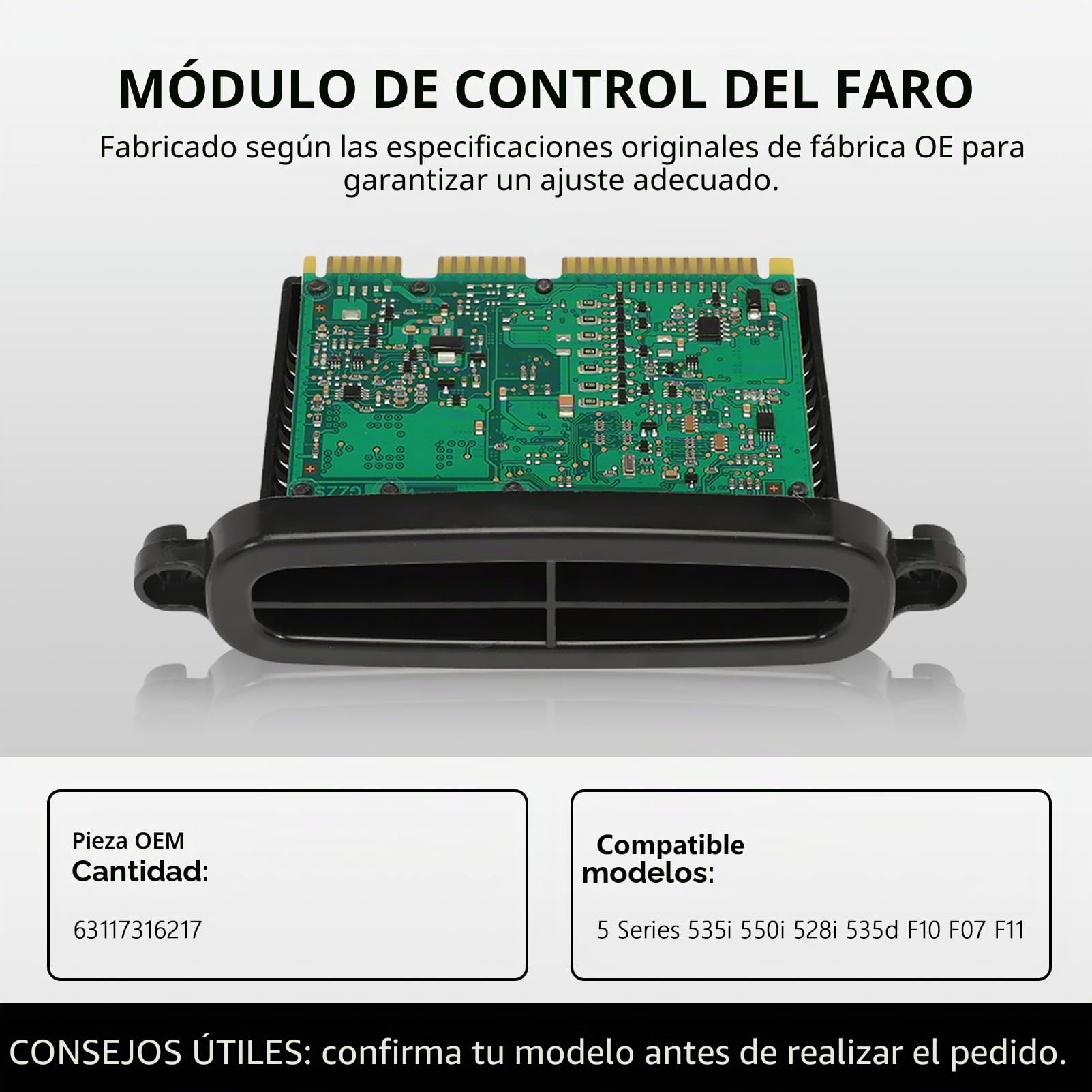 TMS módulo de controlador de faro de xenón para F07 F10 F11 F18 2011-2013, 63117316217