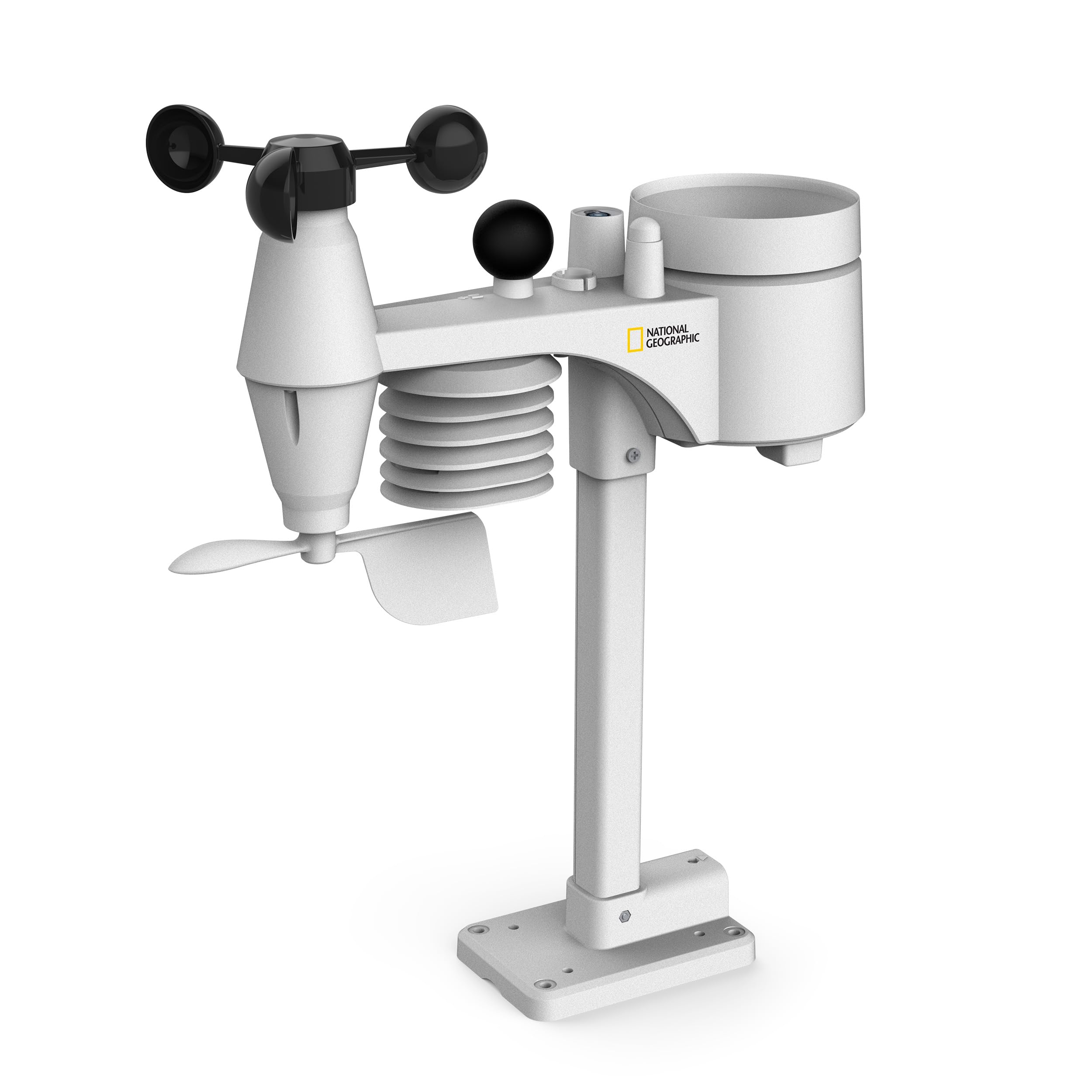 National Geographic Funkwetterstation SC mit 8-in-1-Außensensor, Farbwechsel-Display, Temperatur, Luftfeuchtigkeit, Windmesser, Regenmesser, UV, WBGT | Innen und Außentemperatur, Luftfeuchtigkeit, Regenmesser, Windmesser, Luftdruck, UV, Lichtintensität, W