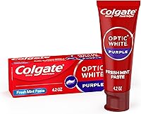 Vista 1 de Colgate Pasta dental Optic White Purple para blanquear los dientes, ayuda a eliminar las manchas superficiales y pule los dientes, pasta de menta