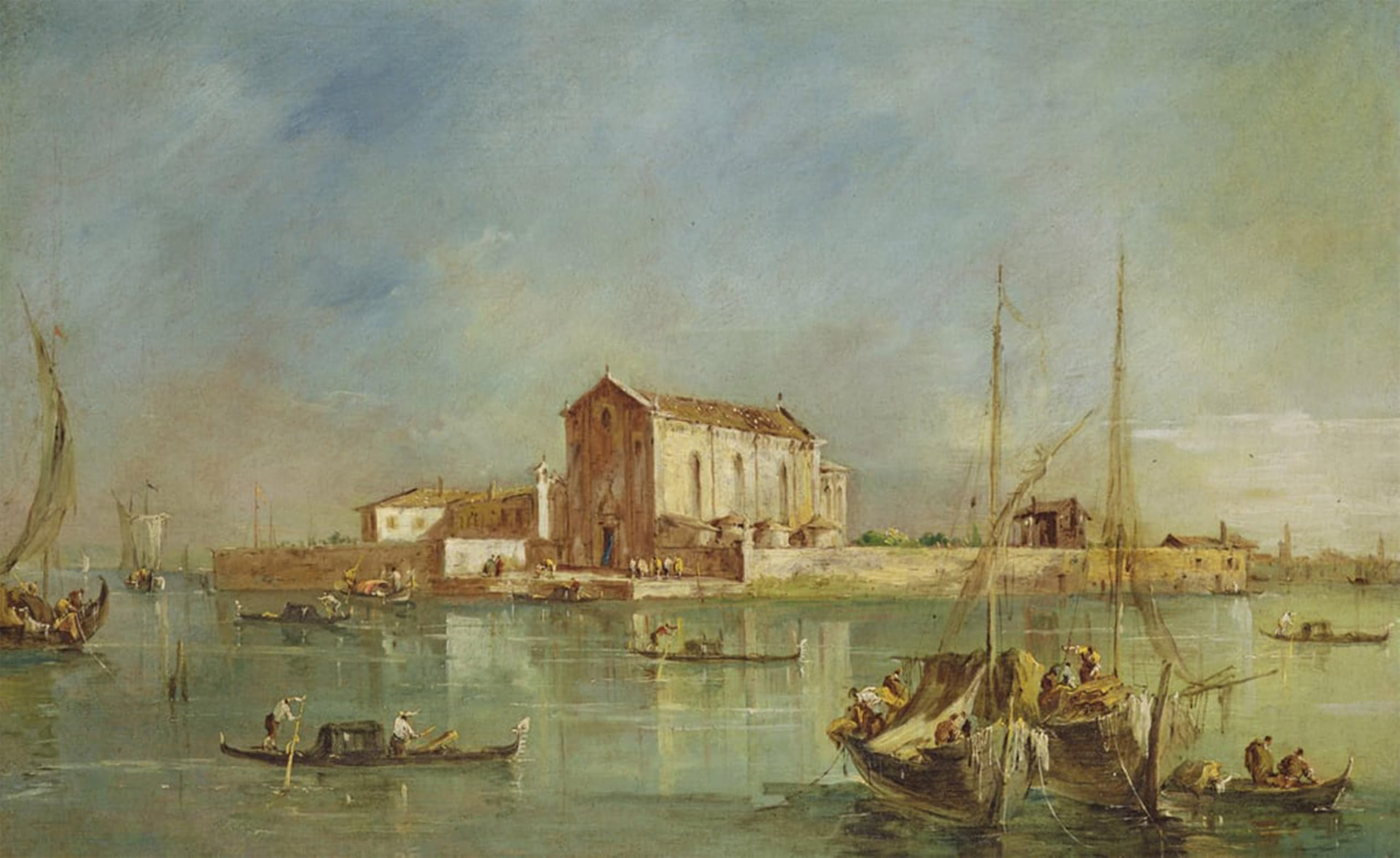 POSTERIIk Vintage Print Pop Art Landscape Artwork the Island of San Cristoforo Della Pace Murano by Francesco Guardi Art Prints for Office Home Decor 60x90cm