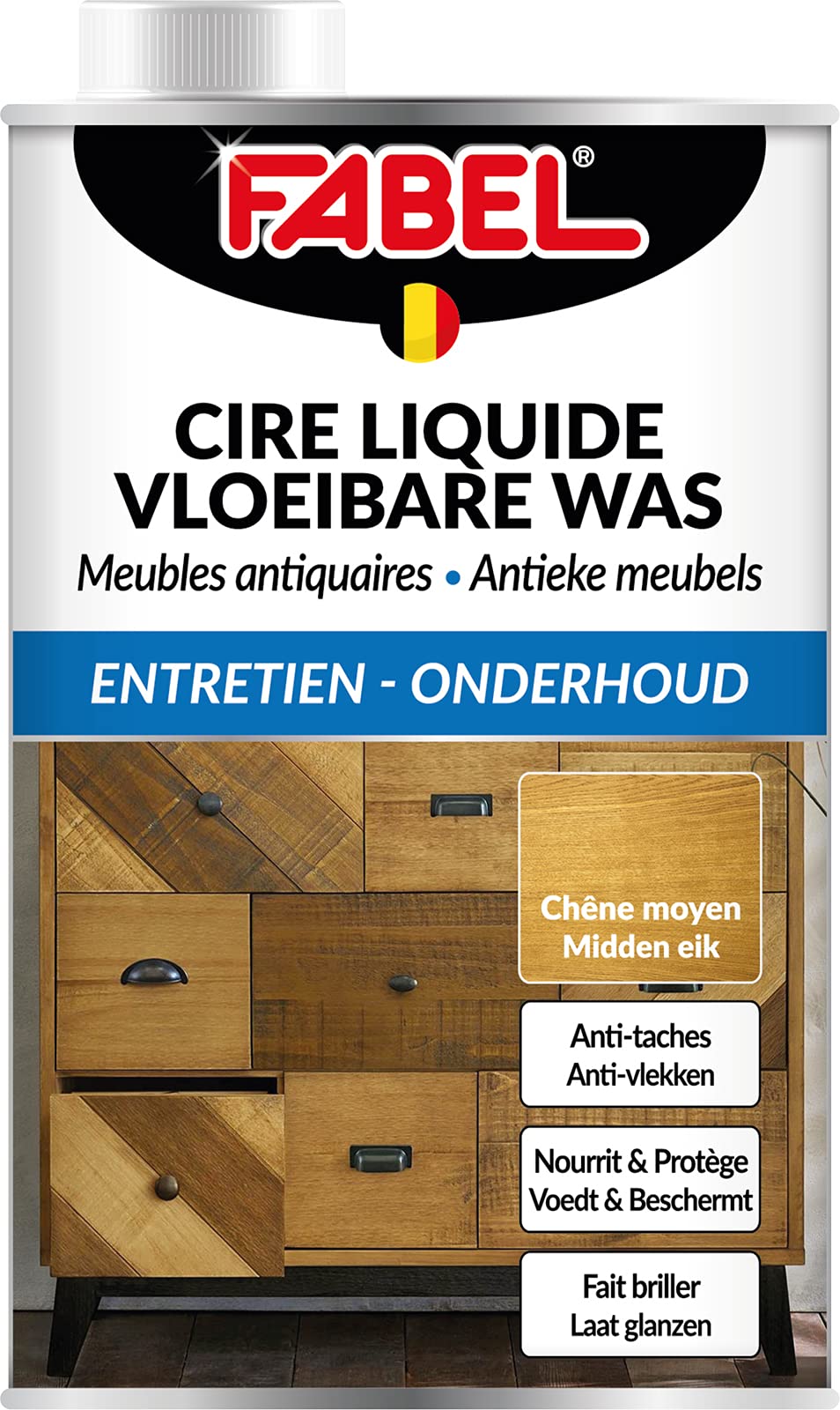 Cire Antiquaire Liquide, 500 ml, Chêne Moyen