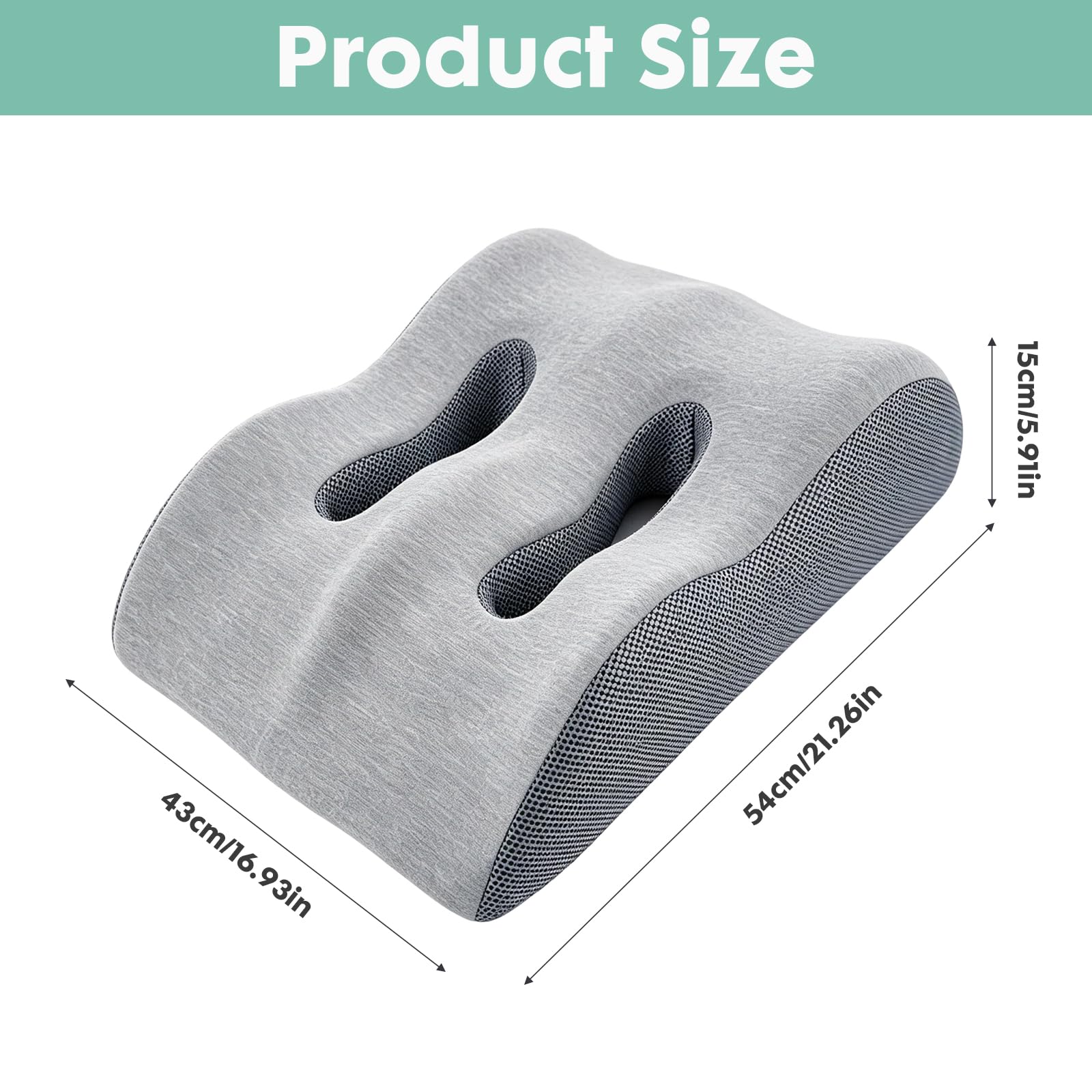 Cojín Piernas Espuma Viscoelástica Ergonómico Transpirable | Cojín soporte piernas viscoelástico, funda extraíble lavable, dos colores para descanso doméstico y convalecencia