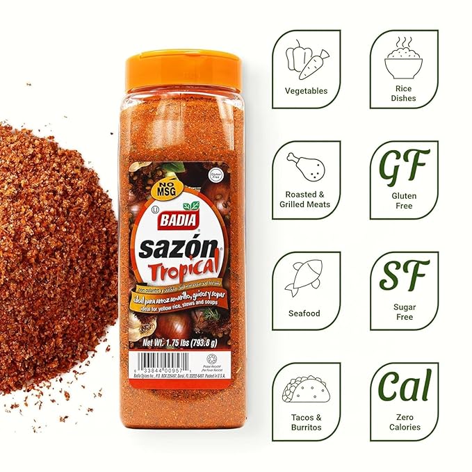 Badia Sazon Tropical con Achiote y Cilantro, 1.75 lb (Paquete de 6) miniatura 4