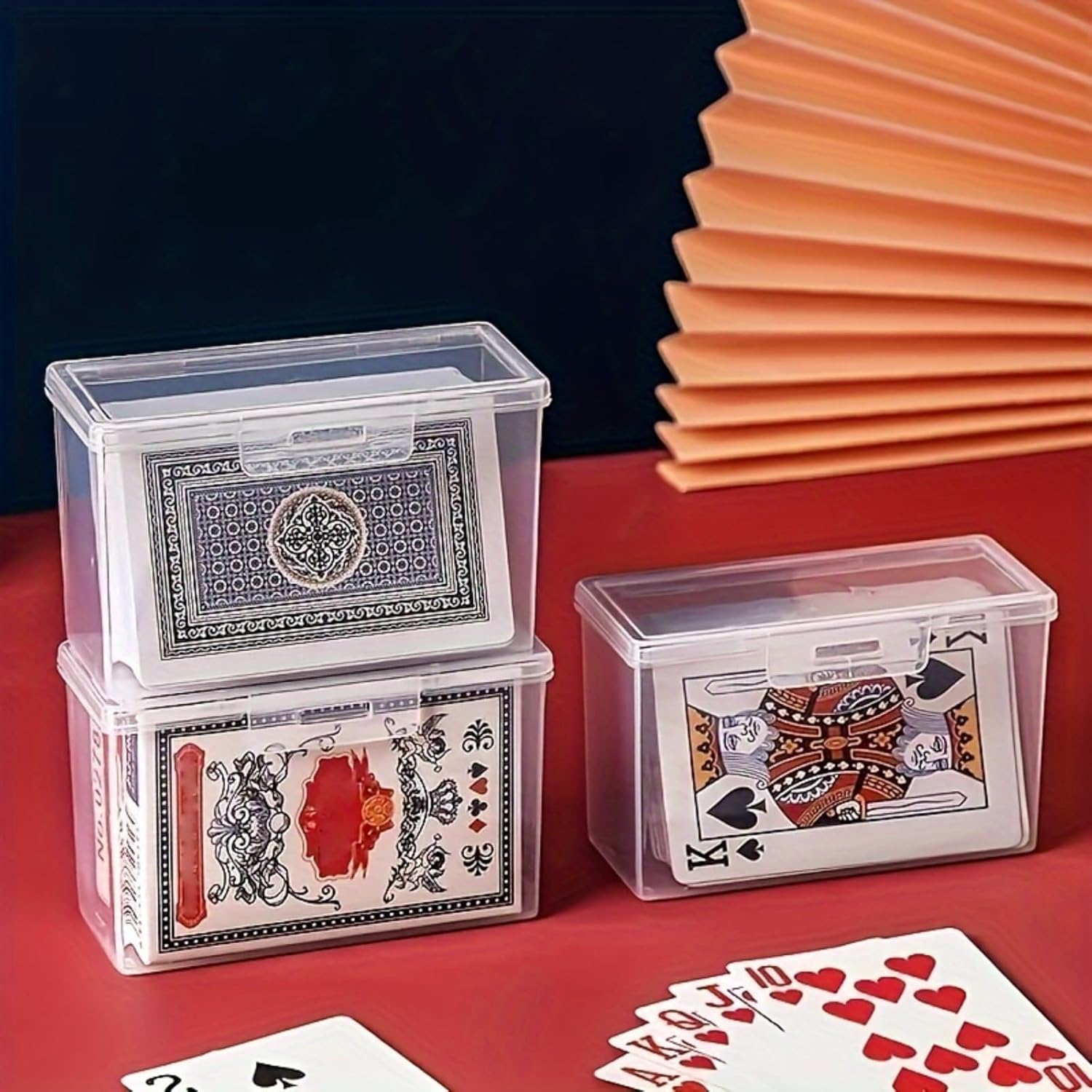Transparent Plastic Playing Card Storage Box, Durable Organizer Case for Poker, Magic Cards, Lightweight