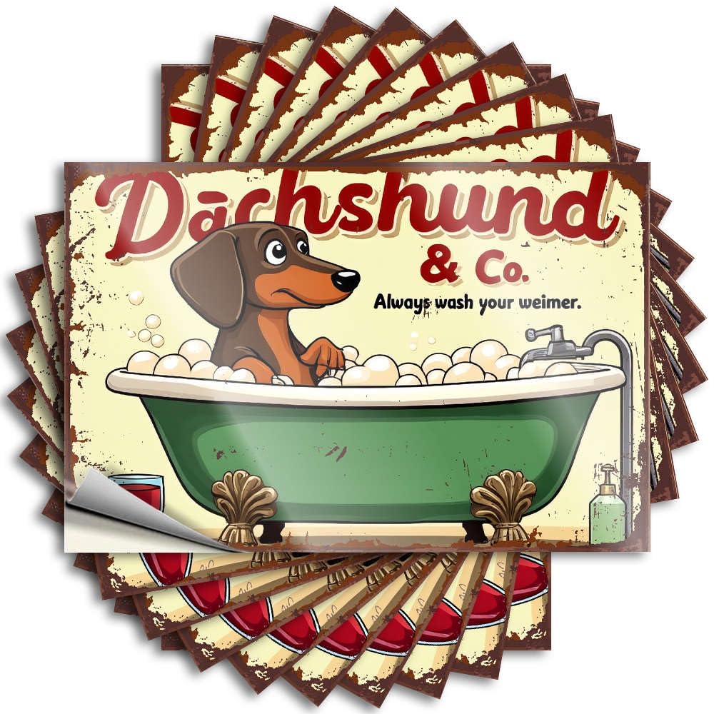 Always Wash Your Dachshund. Decals Indie | Plush Hard Removable Decal Pack(6X9CM)