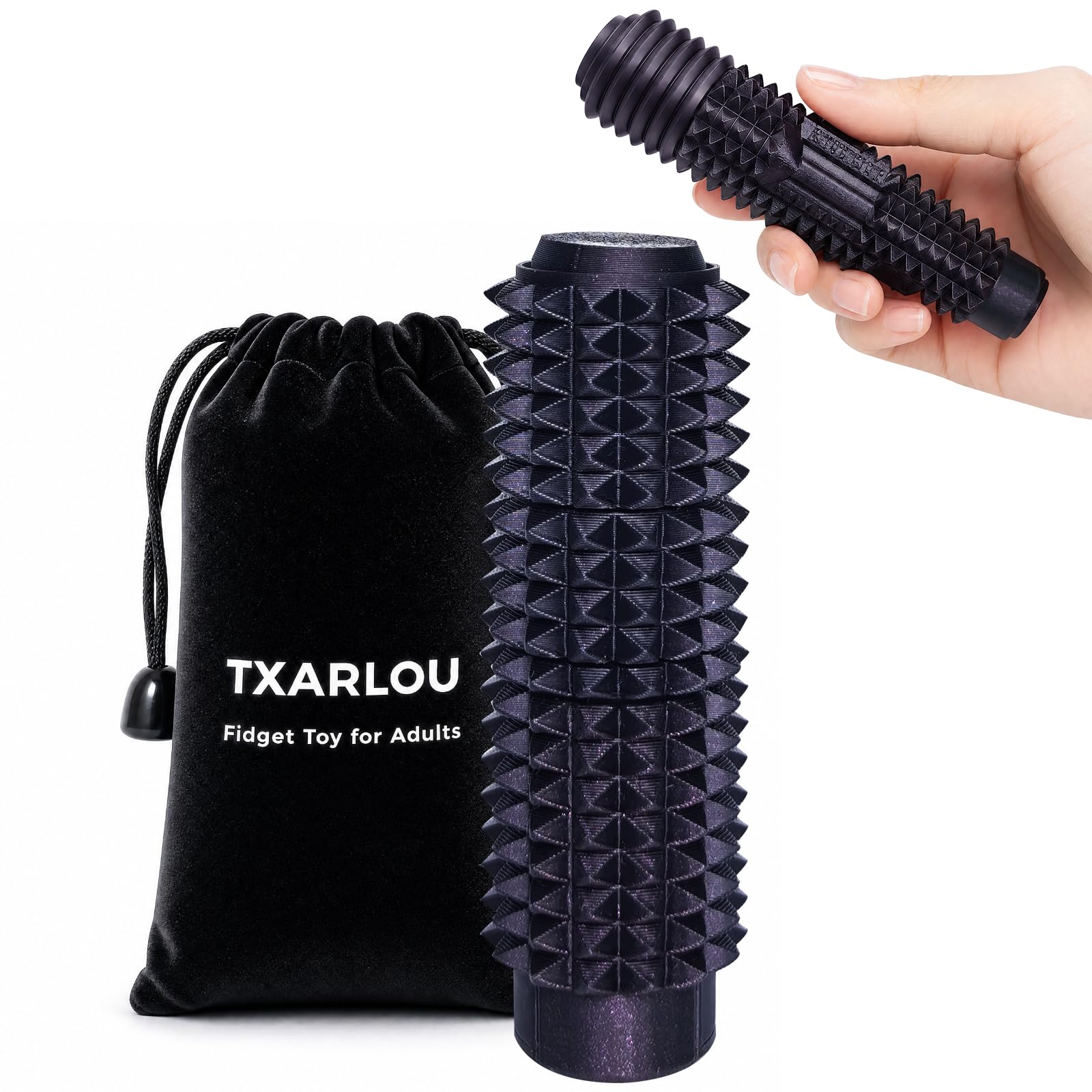 TXARLOU Little Ouchies Pain Stim Fidget - Upgraded Reinforced Spiky Fidget Toy for Adults, 5-in-1 Sensory Fidgets for Habit Redirection, Skin Picking & Nail Biting ADHD Stress Relief(Magic Purple)