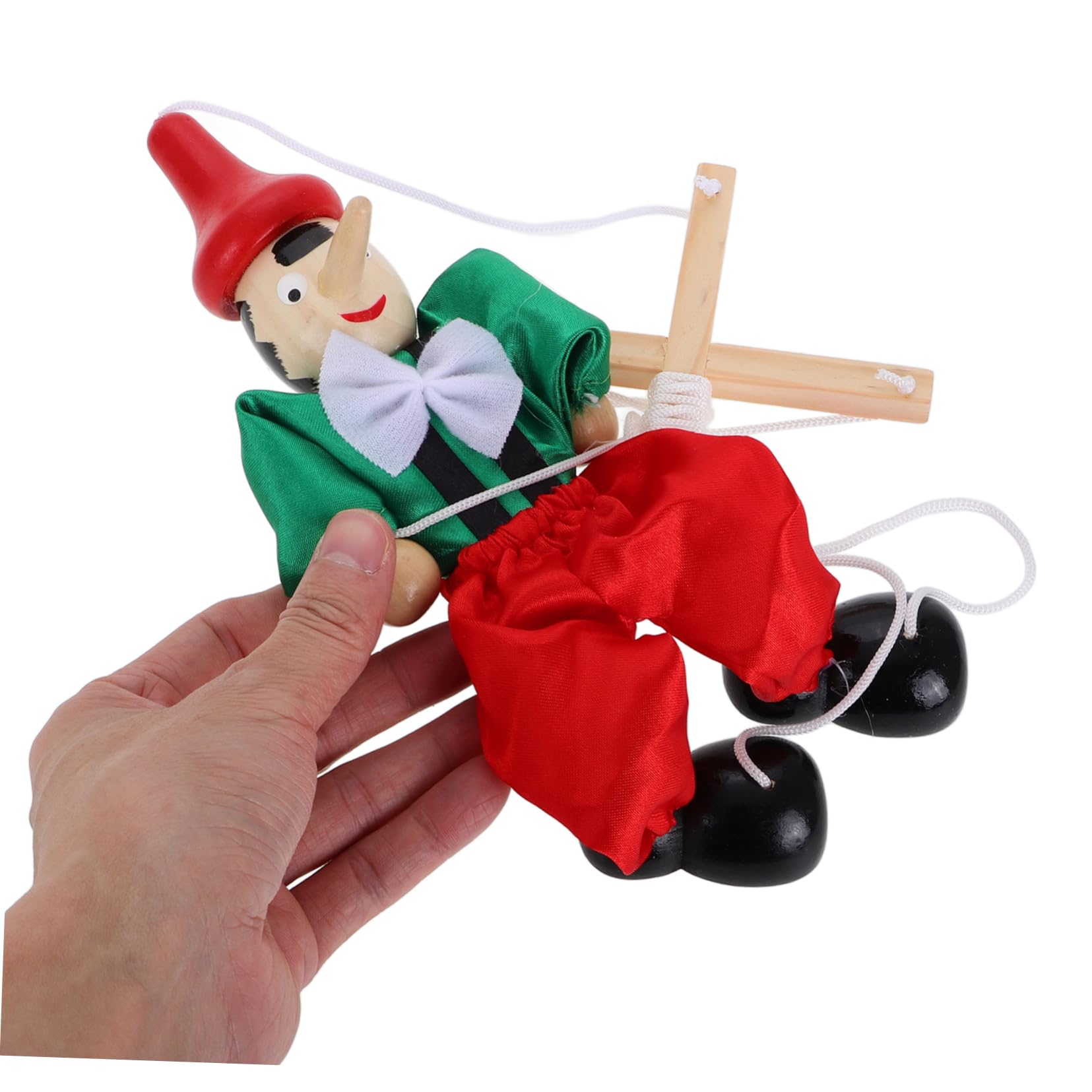 KICHOUSE Marionnette À Tirer en Bois 24Cm Jouet Interactif pour Enfants Théâtre Créatif Et Collection