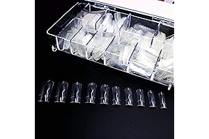 Ivtor Clear Traceless Acrylic Half Cover Square Nails